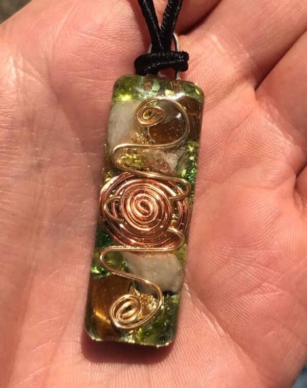 Orgone Energy~Abundance and Wealth Attraction Orgone Healing Pendant with Gold