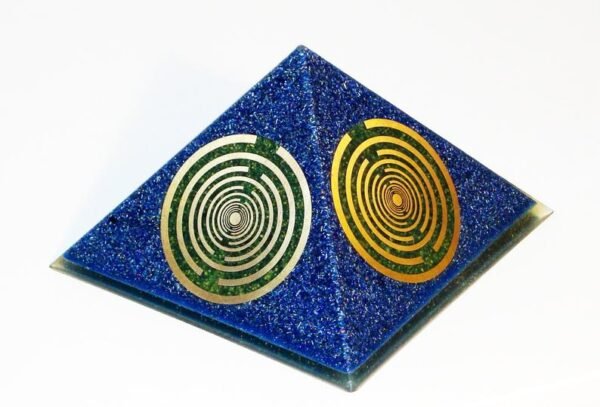 Orgone Energy~Orgone orgonite® Great Pyramid, cobalt blue, Energy Generator, 5 gold plated (24K) MWO by Lakhovsky, Golden Ratio Antenna