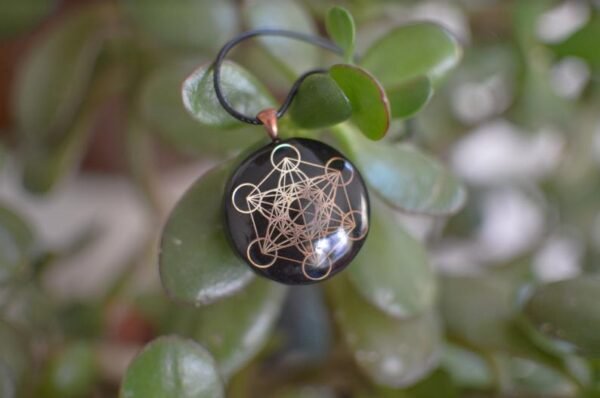 Orgone Energy~Orgonite® Pendant - Metatron merkaba orgone® amulet with quartz crystal pendant - cell phone EMF Protection