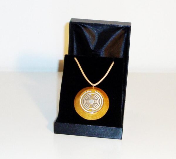 Orgone Energy~Orgone orgonite® all-powerful golden necklace-pendant, power of gold, 2 gold plated MWO Lakhovsky antenna, protection, EMF block, prosperity