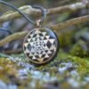 Orgone Energy~Orgonite® Pendant - Sri Yantra orgone amulet pendant with quartz crystal. Protection from EMF / RF radiation of cell phone