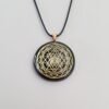 Orgone Energy~Orgonite® Pendant - Sri Yantra orgone® amulet pendant with quartz crystal. Protection from EMF / RF radiation of cell phone