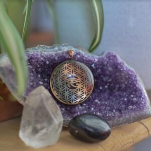 Orgone Energy~Orgonite® Pendant - Eye of Ra Horus orgone® amulet pendant with quartz crystal. Protection from EMF / RF radiation of cell phone