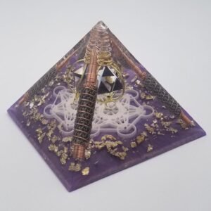 Orgone Energy~Orgone® Pyramid Energy Healing Orgonite® Pyramid Larger Amethyst Metatron merkaba & quartz crystal EMF / RF Protection