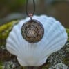 Orgone Energy~Orgonite® Pendant - Sri Yantra orgone® amulet pendant with quartz crystal. Protection from EMF / RF radiation of cell phone