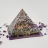 Orgone Energy~Orgonite® Pyramid 64 Tetrahedron Orgone® energy Pyramid Series with purple Amethyst, Third eye Chakra