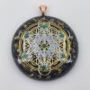 Orgone Energy~Orgonite® Pendant - Metatrons Flower of life orgone® amulet pendant with emerald & quartz crystal. Protection from EMF Protection