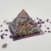Orgone Energy~Orgonite® Pyramid 64 Tetrahedron Orgone® energy Pyramid Series with purple Amethyst, Third eye Chakra
