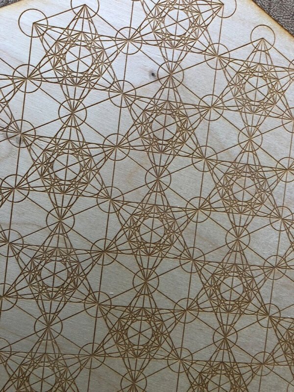 Crystal Grid~Metatron's Cube Wood Crystal Grid - Metatron's Cube Crystal Grid - Wood Altar Piece or Wood Wall Art - Used with Healing Crystals