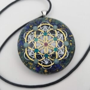 Orgone Energy~Orgonite® Metatrons seed of life orgone® amulet pendant for EMF & RF radiaton Protection from cellphones