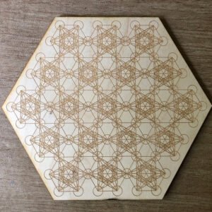 Crystal Grid~Metatron's Cube Wood Crystal Grid - Metatron's Cube Crystal Grid - Wood Altar Piece or Wood Wall Art - Used with Healing Crystals