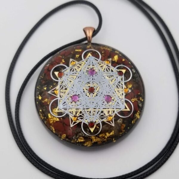 Orgone Energy~Orgonite® Pendant, Metatrons cube 64 tetrahedron orgone® amulet pendant for Protection of EMF & RF radiaton from cellphones