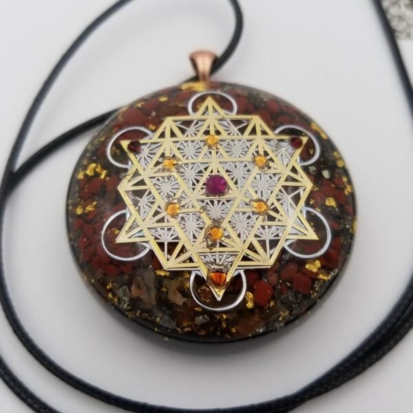 Orgone Energy~Orgonite® Pendant, Metatrons cube 64 tetrahedron orgone® amulet pendant for Protection of EMF & RF radiaton from cellphones