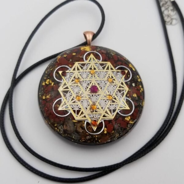 Orgone Energy~Orgonite® Pendant, Metatrons cube 64 tetrahedron orgone® amulet pendant for Protection of EMF & RF radiaton from cellphones