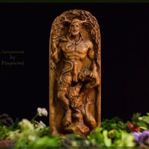 il_794xN.1981533694_5dhw 【Wood Sculpture】Cernunnos 2, Cernun, horned god, celtic god, pagan god, wiccan, wicca, altar, druid, witchcraft, gaelic