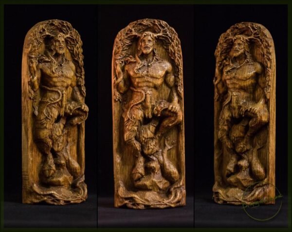 【Wood Sculpture】Cernunnos 2, Cernun, horned god, celtic god, pagan god, wiccan, wicca, altar, druid, witchcraft, gaelic