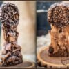 【Wood Sculpture】Cernunnos horned god, Cernun celtic god, pagan god, wiccan, wicca, altar, druid, gaelic