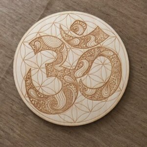 Crystal Grid~Om Flower of Life Crystal Grid - Om Crystal Grid - Altar Decoration - Ohm Crystal Grid