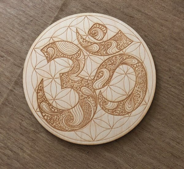 Crystal Grid~Om Flower of Life Crystal Grid - Om Crystal Grid - Altar Decoration - Ohm Crystal Grid