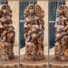 【Wood Sculpture】Tyr, Norse pantheon, viking pagan asatru heathen god and goddess Scandinavian gods altar mythology, Fenrir