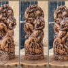 【Wood Sculpture】Loki, Norse pantheon, viking pagan asatru heathen god and goddess Scandinavian gods altar mythology