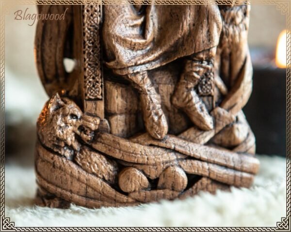 【wood sculpture】Odin, Wotan, Allfather, viking pagan asatru heathen god and goddess norse gods altar mythology wood sculpture