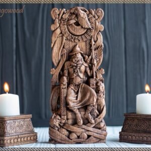 【Wood Sculpture】Odin, Wotan, Allfather, viking pagan asatru heathen god and goddess norse gods altar mythology Wood Sculpture