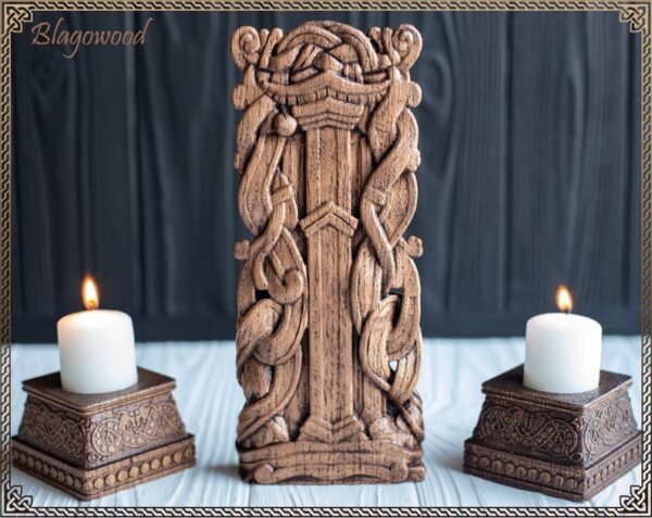 【wood sculpture】Odin, Wotan, Allfather, viking pagan asatru heathen god and goddess norse gods altar mythology wood sculpture