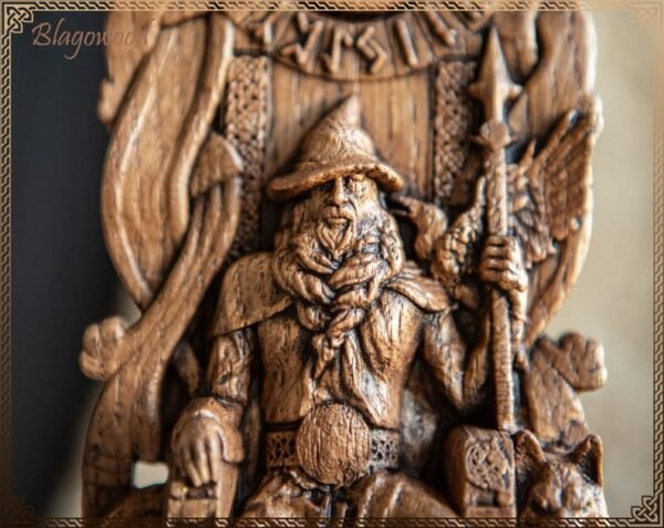 【Wood Sculpture】Odin, Wotan, Allfather, viking pagan asatru heathen god and goddess norse gods altar mythology Wood Sculpture