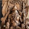 【wood sculpture】Odin, Wotan, Allfather, viking pagan asatru heathen god and goddess norse gods altar mythology wood sculpture