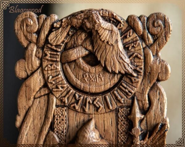 【wood sculpture】Odin, Wotan, Allfather, viking pagan asatru heathen god and goddess norse gods altar mythology wood sculpture