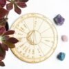 Crystal Grid~Wood Engraved Astrology Chart - Wood Natal Chart - Wood Birth Chart - Wood Astrologic Wedding Chart