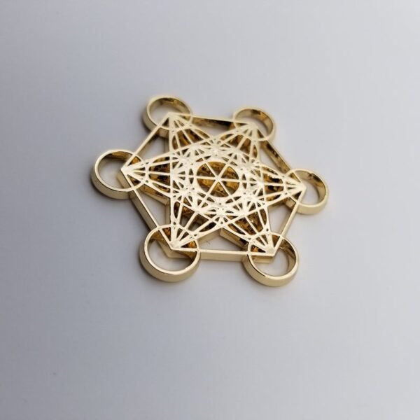 Orgone Energy~Metatrons cube talisman pendant merkaba star tetrahedron amulet, Archangel Metatrons cube sigil with 5 platonic solids