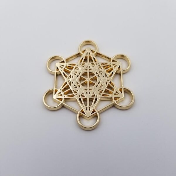 Orgone Energy~Metatrons cube talisman with quartz point pendant merkaba star tetrahedron amulet, Archangel Metatrons cube sigil with 5 platonic solids