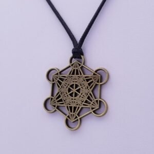 Orgone Energy~Metatrons cube talisman pendant merkaba star tetrahedron amulet, Archangel Metatrons cube sigil with 5 platonic solids