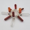 Orgone Energy~Crystal Generator Antenna wheel healing tool with Orange Carnelian, Red Jasper, Yellow Aventurine, Clear Quartz Reiki crystal energy tool