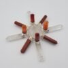 Orgone Energy~Crystal Generator Antenna wheel healing tool with Orange Carnelian, Red Jasper, Yellow Aventurine, Clear Quartz Reiki crystal energy tool