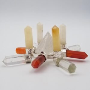 Orgone Energy~Crystal Generator Antenna wheel healing tool with Orange Carnelian, Yellow Aventurine, garnet clear quartz Reiki crystal energy healing tool