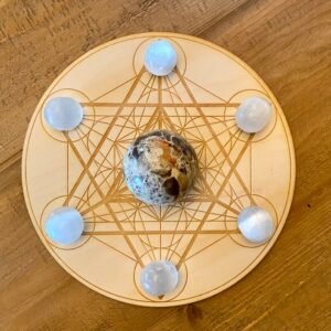 Crystal Grid~Merkaba Metatron's Cube Sphere Holder Crystal Grid - Altar Decoration - Spheres