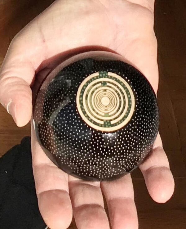 Orgone Energy~Orgone orgonite® Greek-Fire all-powerful dome, energy healing and therapies, 5G & EMF block, ultimate black and gold power, total protection