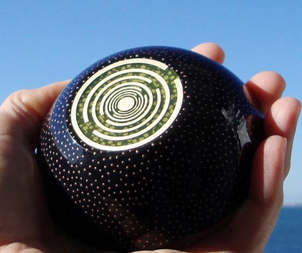 Orgone Energy~Orgone orgonite® Greek-Fire all-powerful dome, energy healing and therapies, 5G & EMF block, ultimate black and gold power, total protection