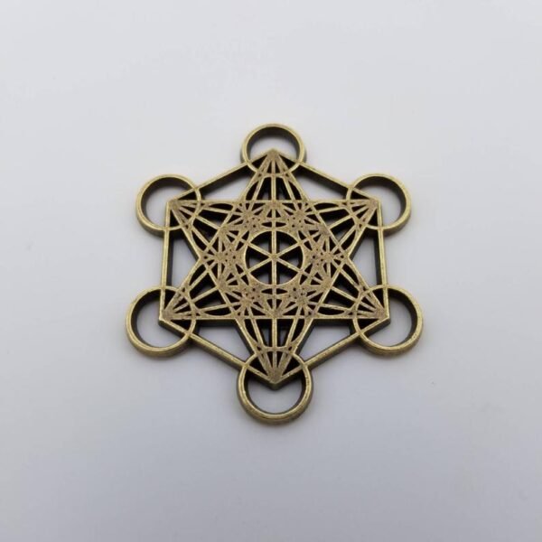 Orgone Energy~Metatrons cube talisman pendant merkaba star tetrahedron amulet, Archangel Metatrons cube sigil with 5 platonic solids