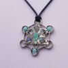 Orgone Energy~Metatron pendant charm sacred geometry crystal grid necklace talisman Ethiopian opal pendant labradorite pendant