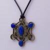 Orgone Energy~Metatrons cube talisman with Lapis Lazuli pendant merkaba star tetrahedron amulet, Archangel Metatrons cube sigil with 5 platonic solids