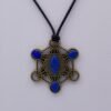 Orgone Energy~Metatrons cube talisman with Lapis Lazuli pendant merkaba star tetrahedron amulet, Archangel Metatrons cube sigil with 5 platonic solids