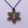 Orgone Energy~Metatrons cube talisman with quartz point pendant merkaba star tetrahedron amulet, Archangel Metatrons cube sigil with 5 platonic solids