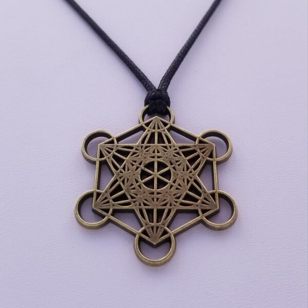 Orgone Energy~Metatrons cube talisman pendant merkaba star tetrahedron amulet, Archangel Metatrons cube sigil with 5 platonic solids