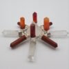 Orgone Energy~Crystal Generator Antenna wheel healing tool with Orange Carnelian, Red Jasper, Yellow Aventurine, Clear Quartz Reiki crystal energy tool