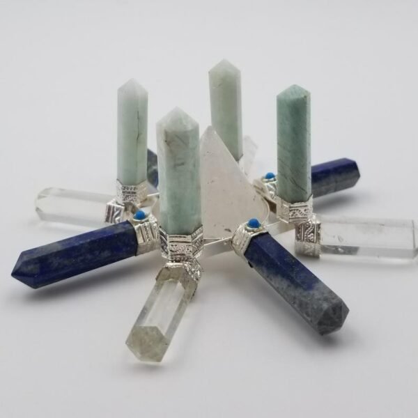 Orgone Energy~Crystal Energy Healing Tool, Crystal Generator Antenna wheel with Amazonite, Lapis Lazuli, Clear Quartz, turquoise Reiki crystal grid