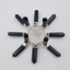 Orgone Energy~Crystal Generator Antenna wheel healing tool with Black Tourmaline, clear quartz Reiki crystal energy healing tool